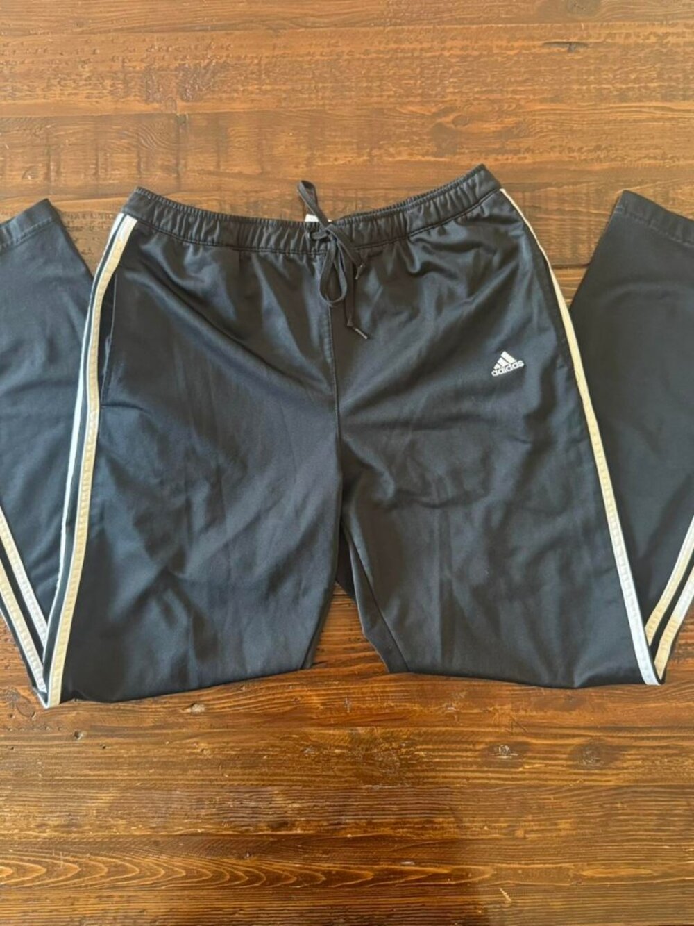 Vintage 2006 Adidas 3-Stripes Track Pants — Black/White — Men’s L